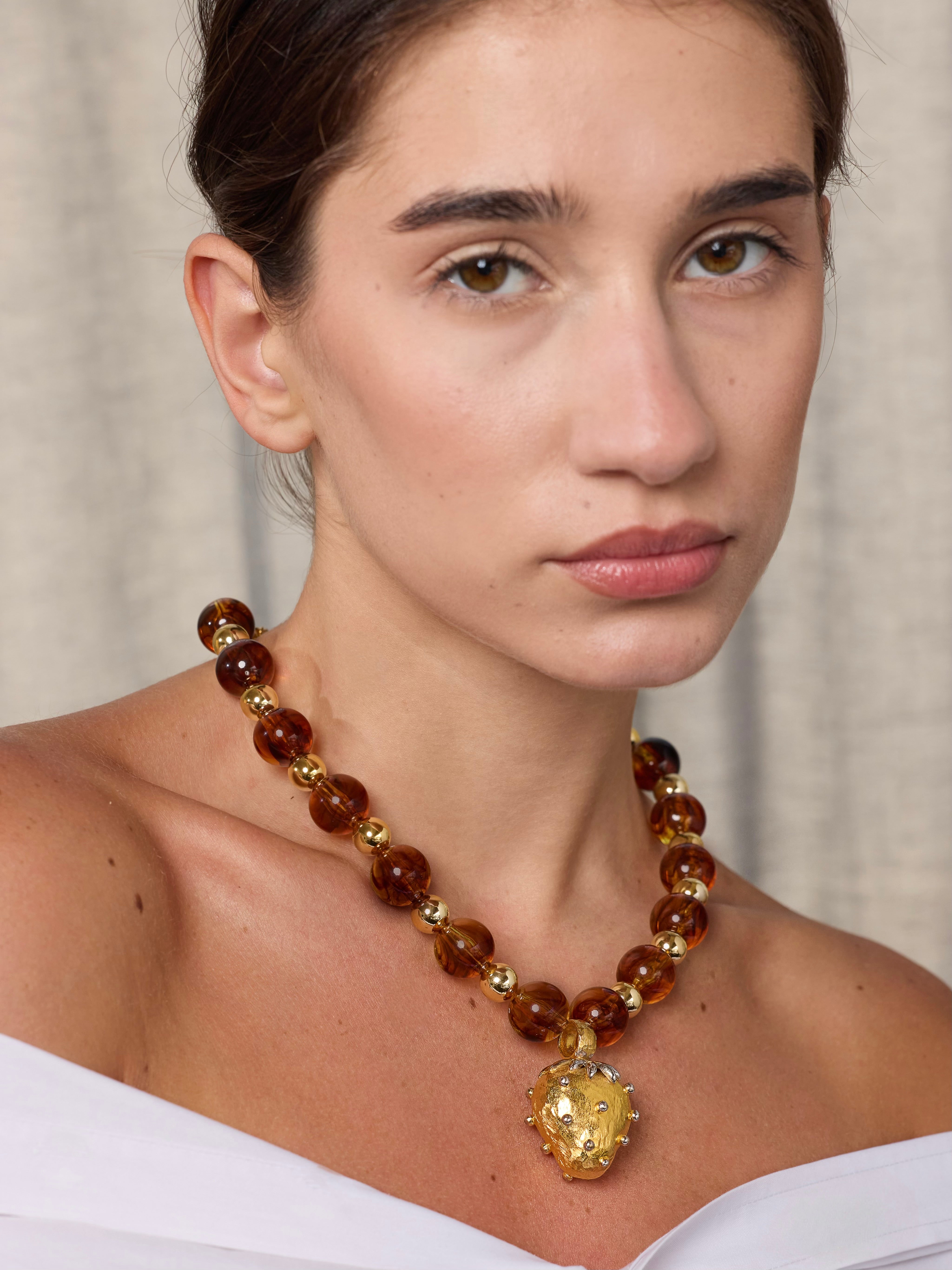 Brown Strawberry Necklace