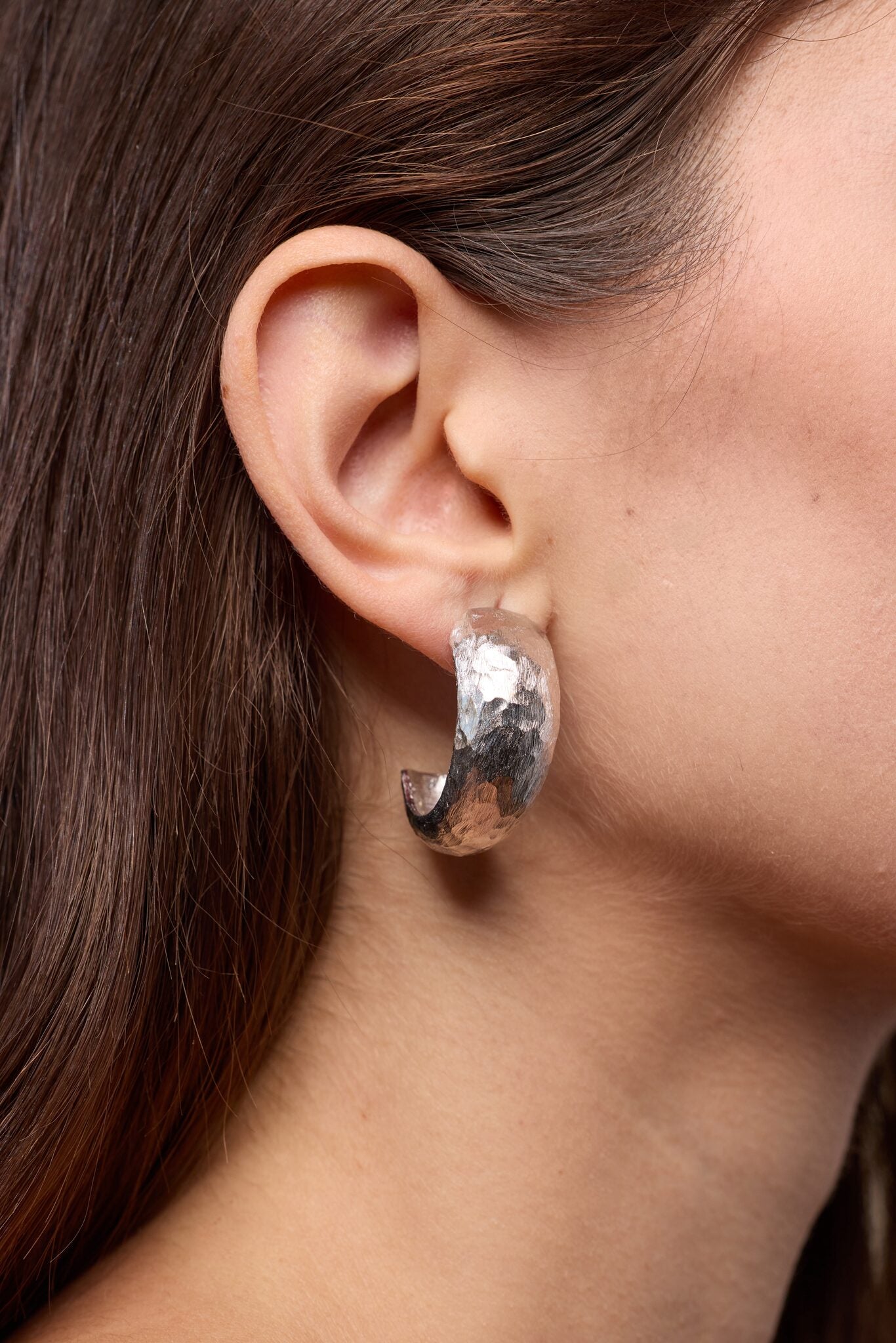 Les Brutes White Gold Hoops