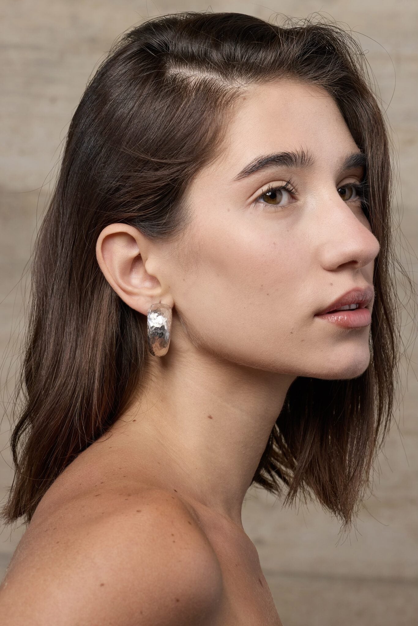 Les Brutes White Gold Hoops
