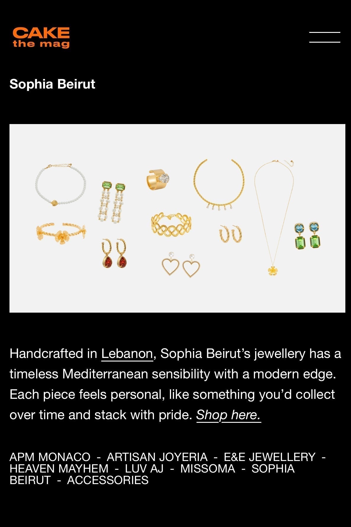 Sophia Beirut featured in Cake The Mag