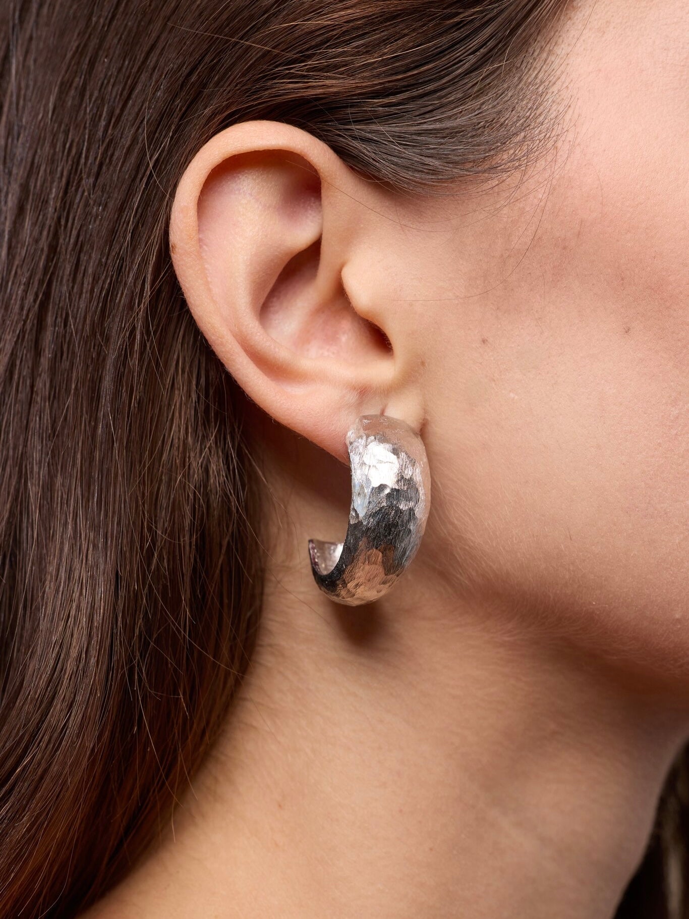 Les Brutes White Gold Hoops