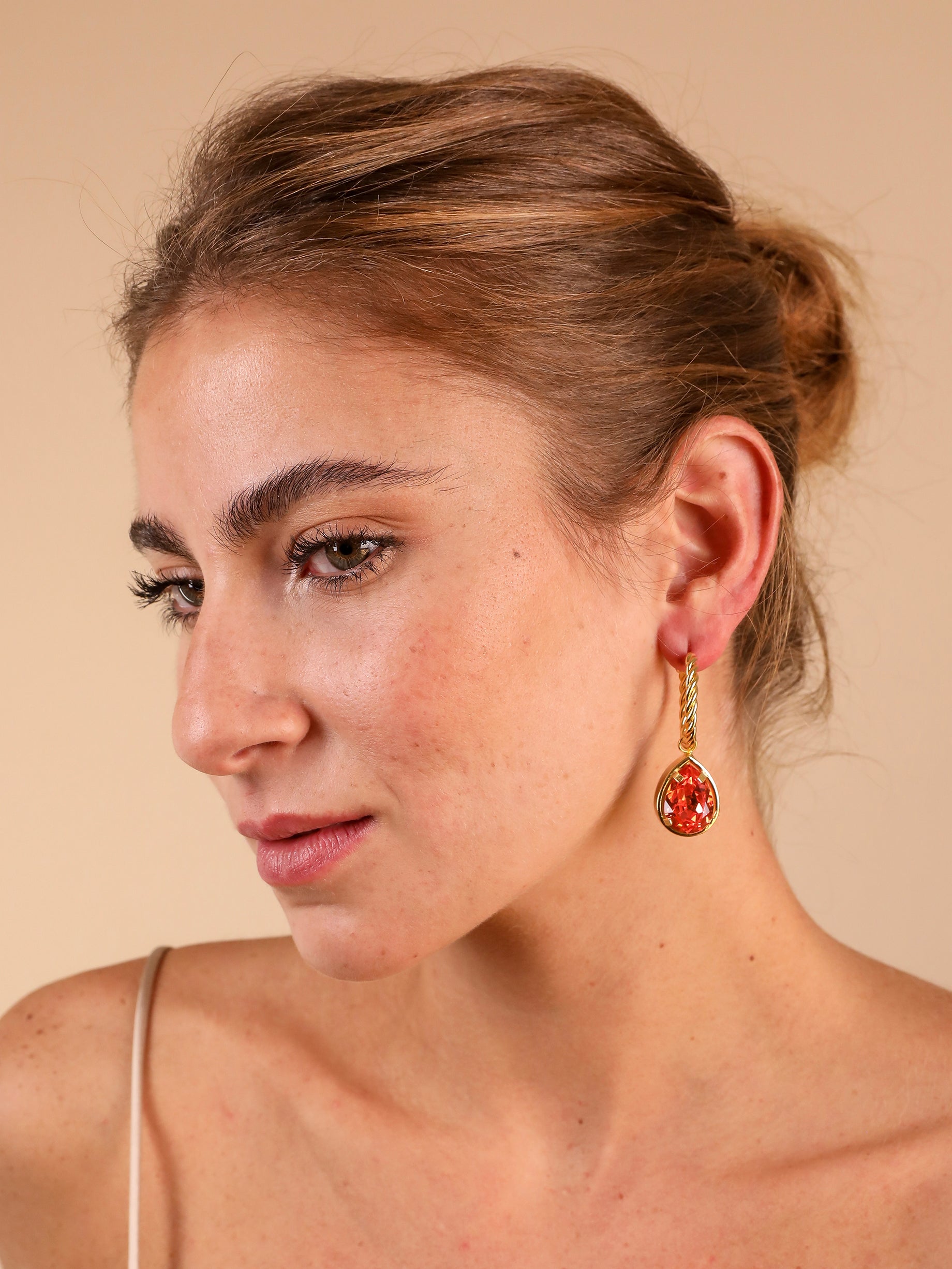 Claude Earrings Coral