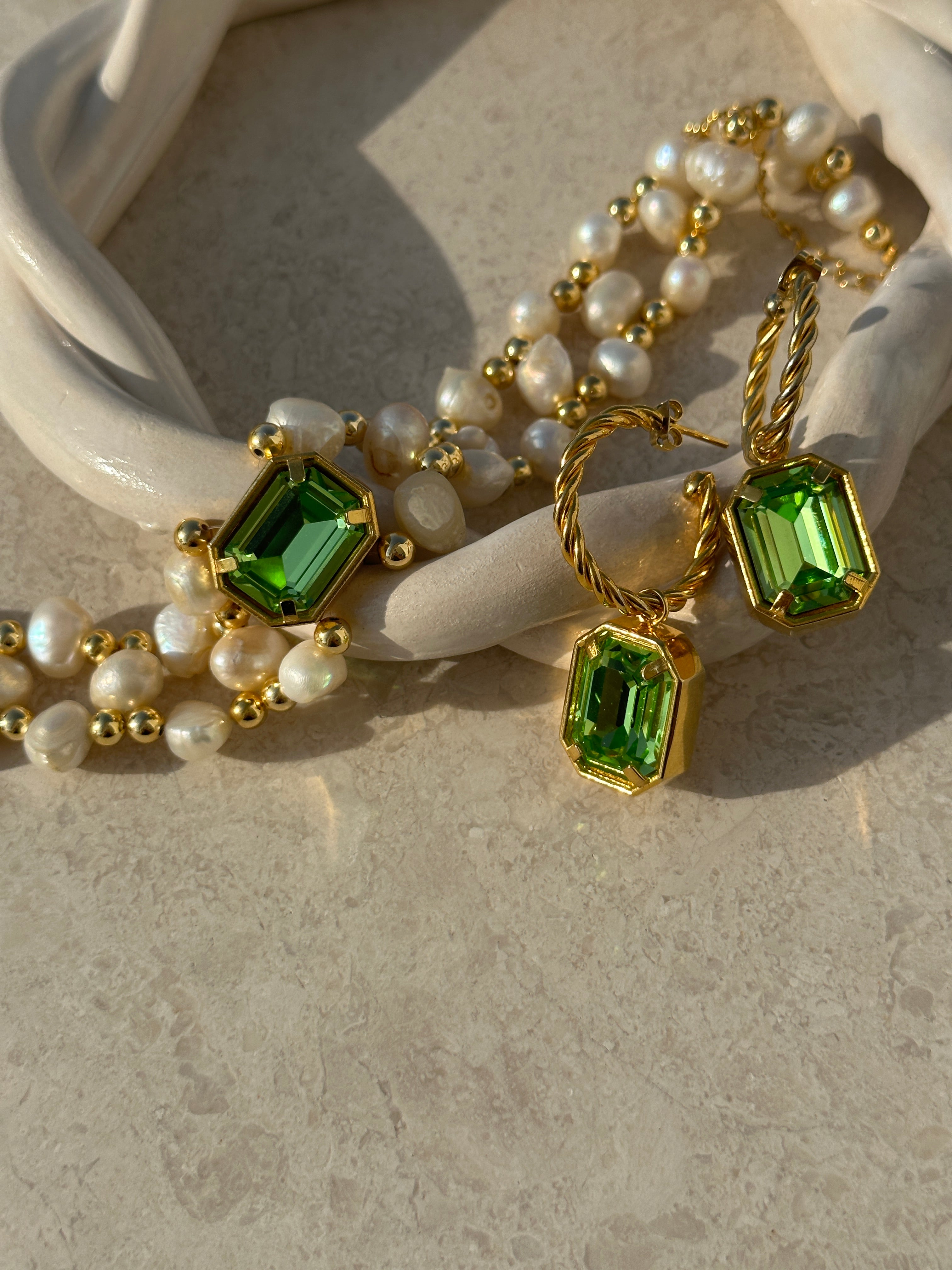 Léonie Earrings Green