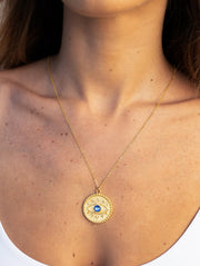 Liv Coin Necklace Blue