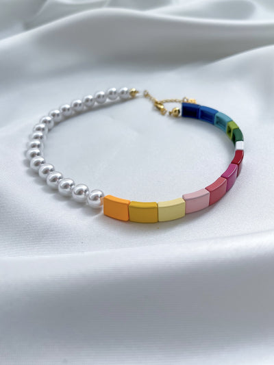 Pearl Rainbow Choker